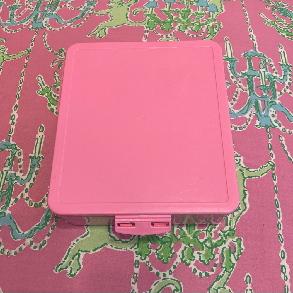 Pottery Barn Kids bento Spencer pink lunch box case snack container
